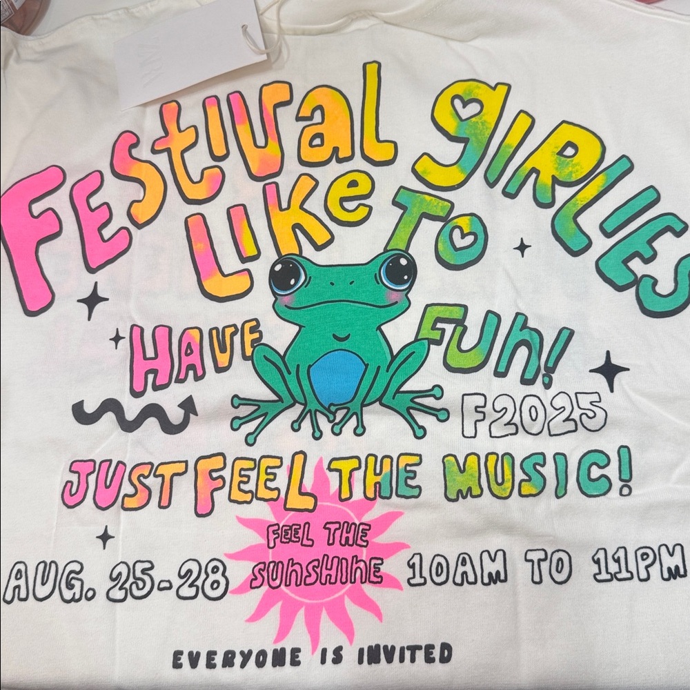 Zara festival White Graphic Tee - 'Summer Is Finally Here'